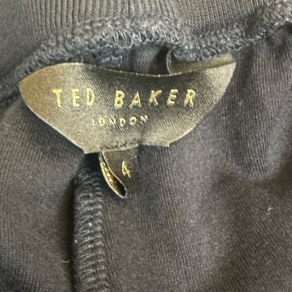 Ted Baker Navy Blue Striped Metallic Trim Aliceah Jogger sz 4=L - Picture 11 of 15